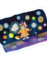Image 1 of A6 - La chat magicien - illustration originale