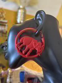 Large Red Elephant Earrings 