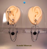Image 3 of 304 Stainless Steel for Men or Women Earrings with Onyx. Style EOY9.