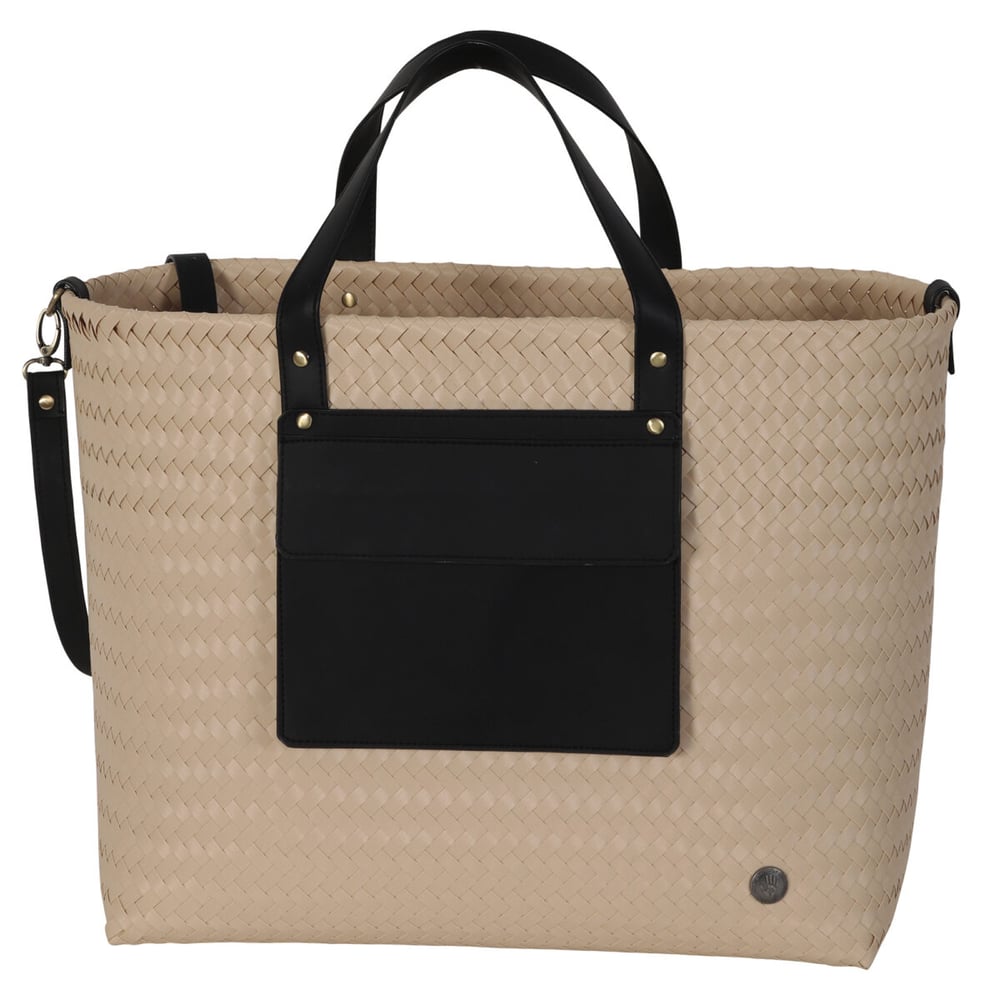 Image of Cabas XL PERCEY Beige & Noir ou Beige & Orange