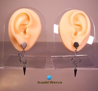 Image 2 of Squiggles 100% Stainless Steel Earrings for Men or Women. Style SCS0.