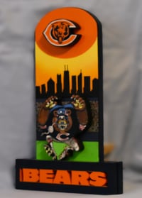 Image 2 of Chicago Bears Hand Crafted NFL 3D Wooden Diorama Cartooning Wall Décor