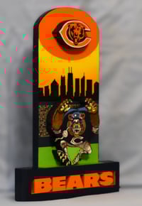 Image 3 of Chicago Bears Hand Crafted NFL 3D Wooden Diorama Cartooning Wall Décor