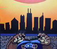 Image 8 of Chicago Bears Hand Crafted NFL 3D Wooden Diorama Cartooning Wall Décor