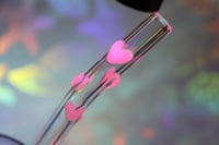 Image 4 of White Satin Heart Straws with UV Glow