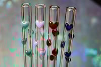 Image 1 of Swirl of Hearts Glass Straws