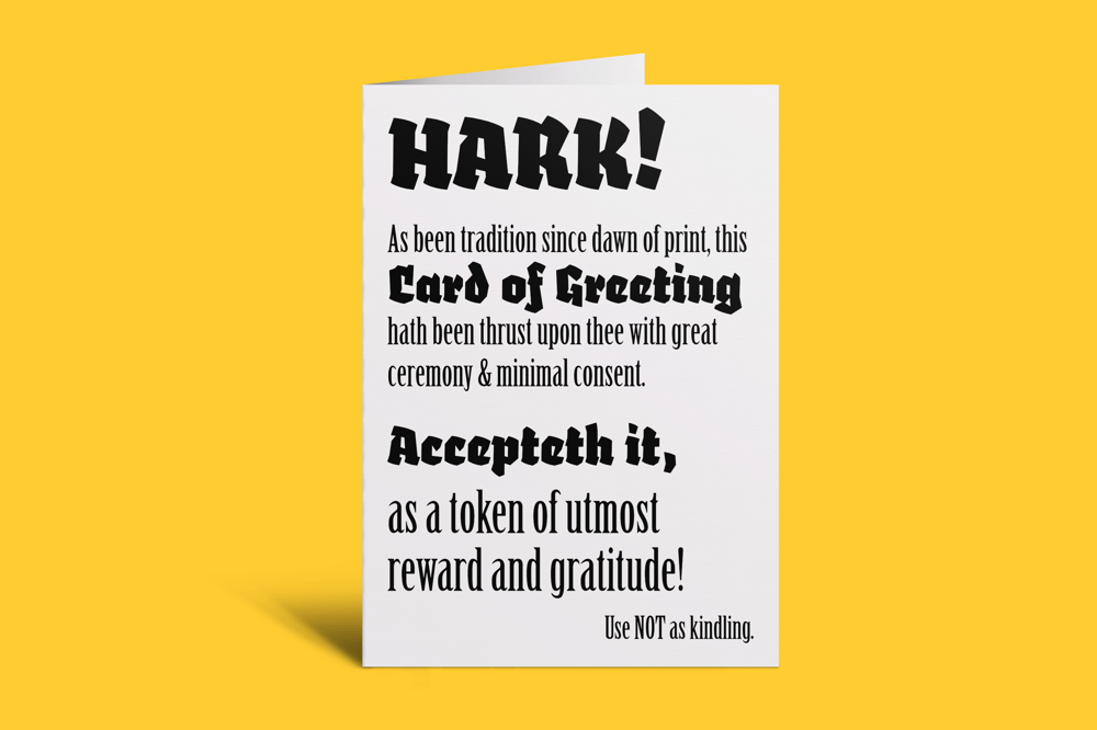 Image of  Hark! Card of Greeting | 5x7 Folded Greeting Card