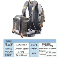 Image 1 of 2-in-1 Fly Fishing Backpack & Chest Pack Combo