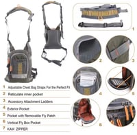 Image 2 of 2-in-1 Fly Fishing Backpack & Chest Pack Combo