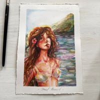 Image 1 of ISLAND MERMAID, Original Watercolor Painting