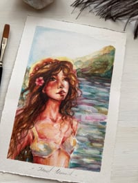 Image 3 of ISLAND MERMAID, Original Watercolor Painting