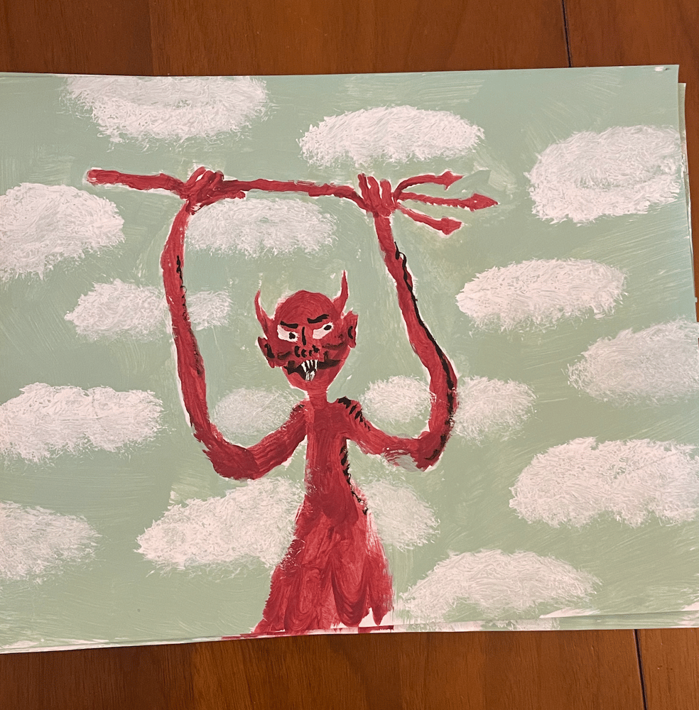 Image of the devil raves on