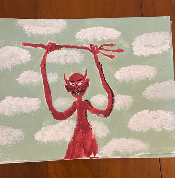 Image of the devil raves on
