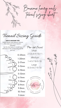 “ Press on toenail sizing kit” next business day shipping 
