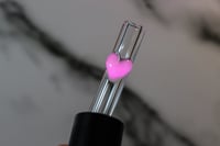 Image 2 of White Satin Heart Straws with UV Glow