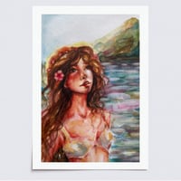 Image 1 of Island mermaid, Eco Bamboo Fine Art Print