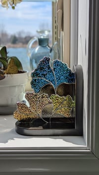 Image 5 of Left Ginkgo Bookend - Dichroic
