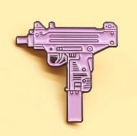 Image 1 of Pink Uzi Enamel Pin 