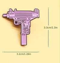 Image 2 of Pink Uzi Enamel Pin 