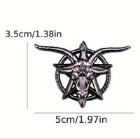 Image 2 of Silver Coloured Metal Baphomet Pin/Brooch