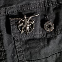 Image 4 of Silver Coloured Metal Baphomet Pin/Brooch