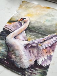 Image 2 of SWAN, Original Watercolor Painting