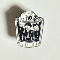 Image 1 of Melting Skull In A Rum Glass Enamel Pin