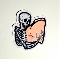 Image 1 of Skeletal Booty Embrace Matte Vinyl Sticker
