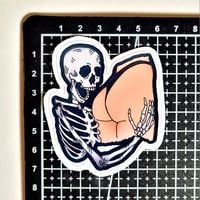 Image 2 of Skeletal Booty Embrace Matte Vinyl Sticker