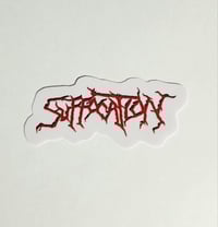 Image 1 of Red Suffocation Band Logo Matte Vinyl Sticker