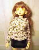 Image of Handmade beige floral sweatshirt for MINIFEE, slim 1/4 bjd doll