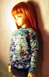 Image 3 of Handmade blue camo print sweatshirt for SD, luts lishe ,dim arno, 1/3 bjd doll