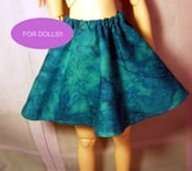 Image of Handmade teal print skirt for SD, luts lishe 1/3 bjd doll