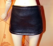 Image of Handmade black fake leather skirt for minifee, slim 1/4 bjd doll
