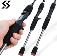 Sougayilang 5 Section Spinning Casting Fishing Rod 1.7M Ultralight Weight Carbon Fiber Poles for Tra