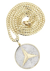 Image 1 of 10K Yellow Gold Circle Diamond Necklace Diamond Necklace | 0.51 Carats