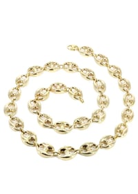 Image 6 of Semi Solid Puff Chain 14K Gold