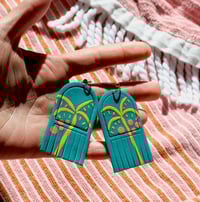 Image 4 of Tropical Palm Dangles, Teal Green