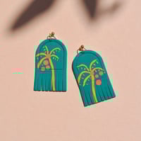 Image 2 of Tropical Palm Dangles, Teal Green