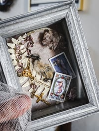 Image 2 of Baby dove 14k vintage crystal rosary, rare pink Himalayan quartz cluster 