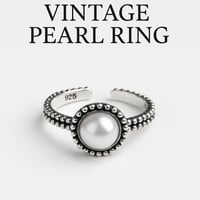 Vintage Pearl Ring – 925 Sterling Silver | Evolin Jewellery