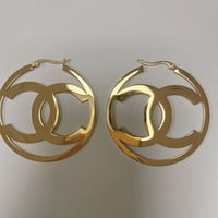 Image 1 of  Classic Interlocking Hoop Earrings