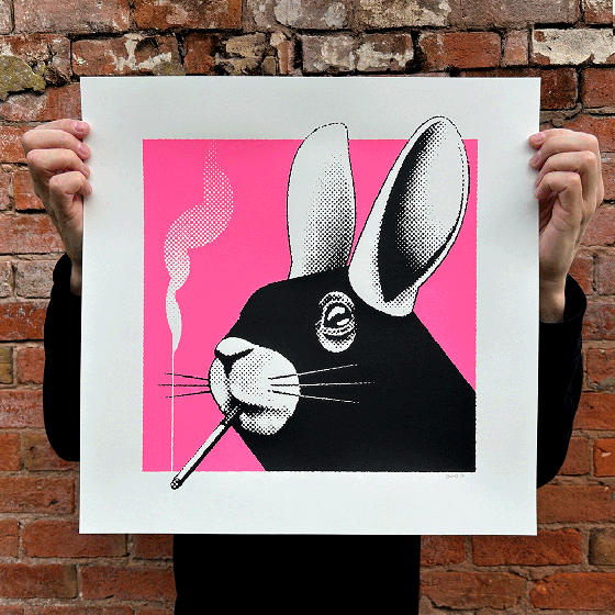 Image of Ungovernable Bunny 42x42cm Screenprint