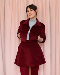 Image 1 of Cropped Phuncle Jacket- Burgundy
