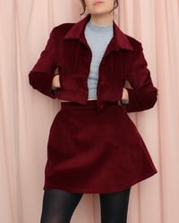 Image 4 of Cropped Phuncle Jacket- Burgundy