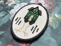 Image 6 of Green Baba Yaga House Mixed Media Embroidery Hoop 5x7"