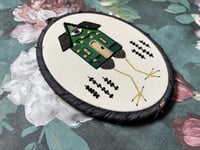 Image 7 of Green Baba Yaga House Mixed Media Embroidery Hoop 5x7"