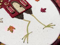 Image 3 of Red Baba Yaga House House Mixed Media Embroidery Hoop 5x7"