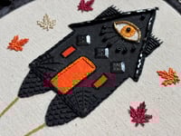 Image 2 of Witch Baba Yaga House Mixed Media Embroidery Hoop 5x7"