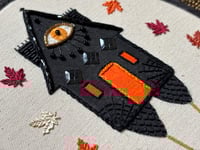 Image 4 of Witch Baba Yaga House Mixed Media Embroidery Hoop 5x7"